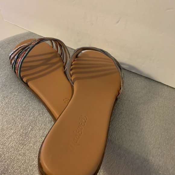 Madewell Tracie Crisscross Slide Sandal Snake Embossed Leather Size 9.5M - Picture 4 of 7